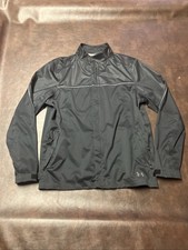 Under Armour Golf Storm Proof Loose Fit Full Zip Black Pocketed Windbreaker Sz M