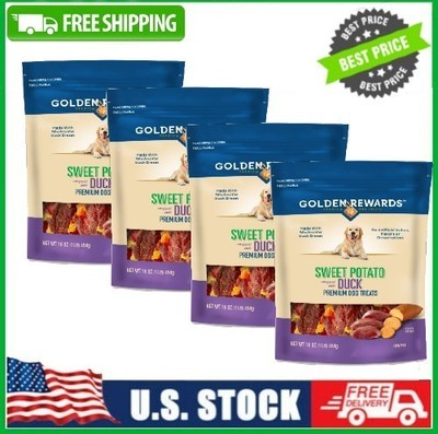 4 PACK Golden Rewards Sweet Potato Wrapped with Duck Premium Treats for Dogs