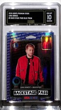 2019 Hoops Premium Stock Luka Doncic #3 Back Stage Pass Blue Prizm GMA 10 Gem