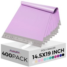 Fuxury 14.5x19" 400 Purple Poly Mailers Bulk Shipping Bags for Clothing