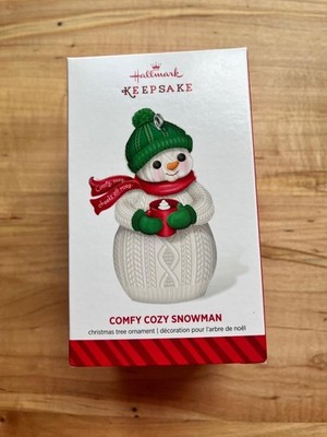 Hallmark Keepsake Ornament 2014 Comfy Cozy Snowman Drinking Hot Chocolate NIB