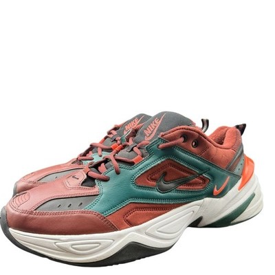 Nike M2K Tekno Mens Sz15 Athletic Running Shoes AV4789-200 Burgundy Green Orange