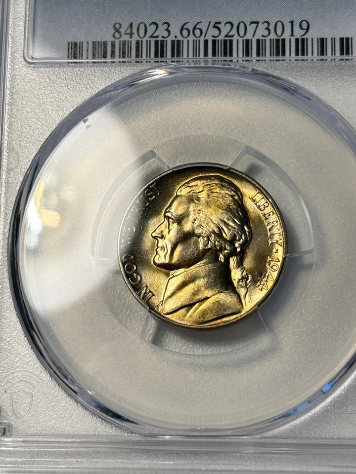 1944-D Jefferson Nickel, PCGS MS66FS, Golden Toned - Image 2 of 3