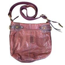 Vintage Fossil Brown Leather Crossbody Bag with Adjustable Strap Distressed