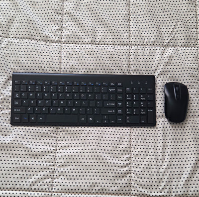 Cimetech 2.4G Wireless Keyboard Mouse Set USB Receiver QWERTY Black