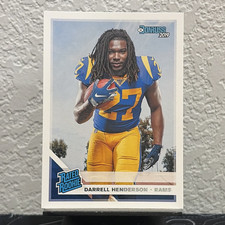 Panini 2019 Donruss Rated Rookie RC Darrell Henderson Rams Card #310. rookie card picture