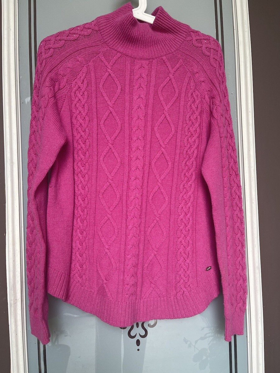 Dobber Original Sweden Woman's Cable Knit Pink Sweater Dobber Original Sweden Woman's Cable Knit Pink Sweater