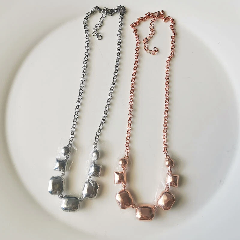 Nuevo Collar de Cristal 16" Regalo Moda Mujeres Fiesta Joyería 2 Colores Elegidos Foto 4 de 4