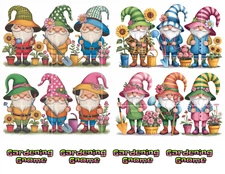 Gardening Gnome Collage Sheet Supplies Scrapbooks Junk Journal Card Toppers