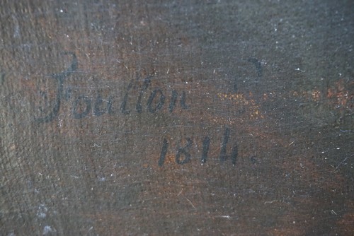 Gemälde Portrait Selbstbildnis sig. Lucille Foullon 1814 Öl Leinwand Frankreich - Bild 8 von 14