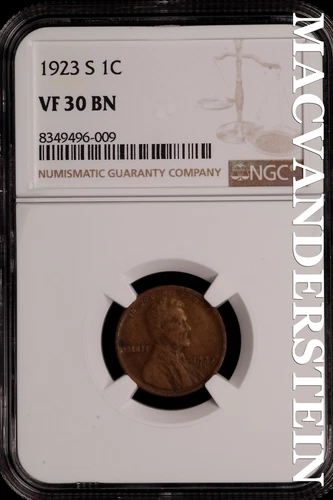 1923-S Lincoln Wheat Cent - NGC VF 30 BN - Scarce  No Reserve  #SLH21