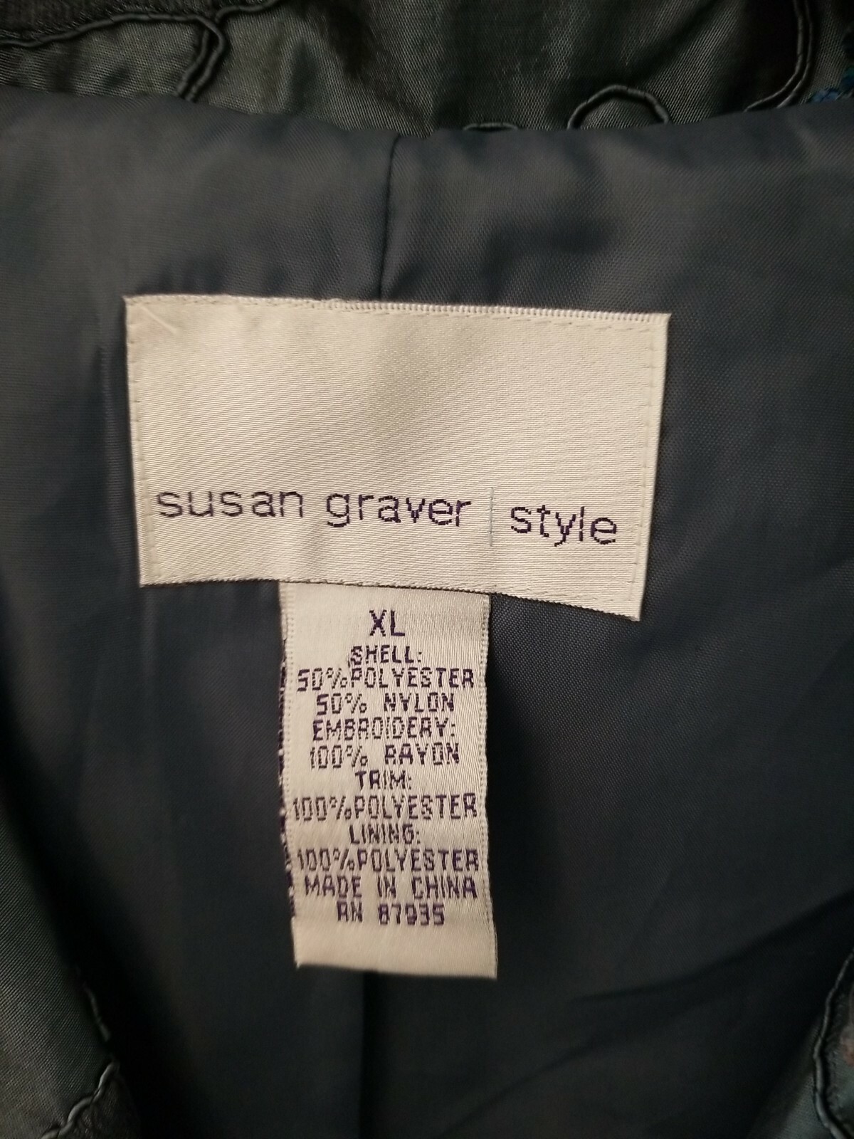 Susan Graver Style Button Down Sequin Embroidered… - image 4