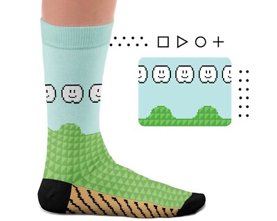 HEEL TREAD Socken im Design ''Grass Land'' - Gr. 41-46 - Videospiel Mario Game