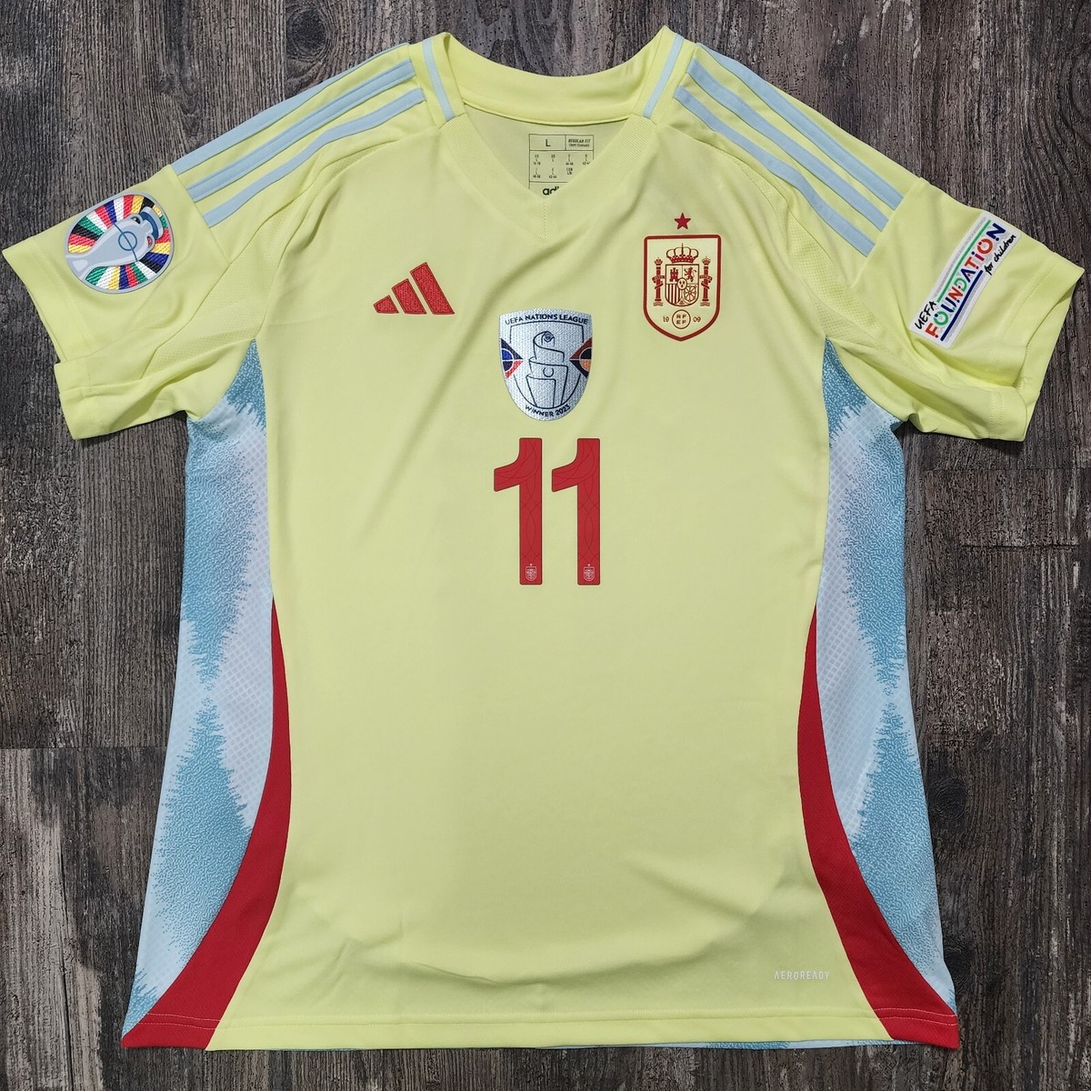 2024 Adidas Spain Away Soccer Jersey Ferran Torres Women L Eurocup