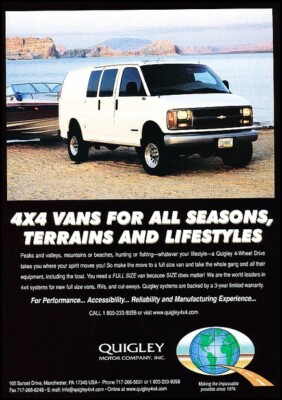 1999 Quigley Chevrolet 4x4 Van Original Advertisement Print Art
