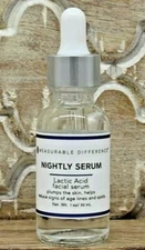 MEASURABLE DIFFERENCE Nightly Serum Lactic Acid Facial Serum Made in the USA