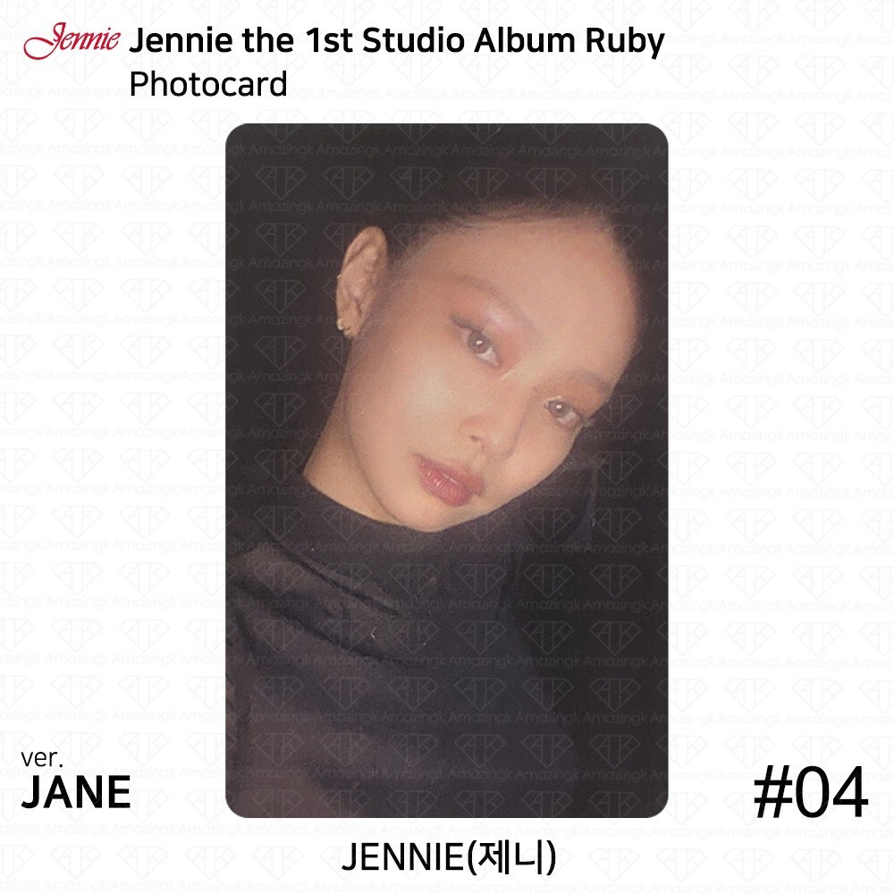 Jennie The 1st Studio Album Ruby Official Photocard Postcard