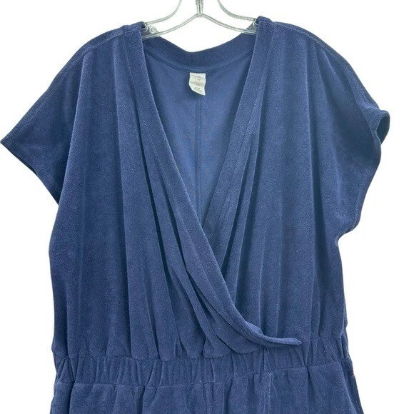 Livi Active Lane Bryant 18/20 toalla envolvente sintética rizo mameluco natación cubierta azul Foto 3 de 4