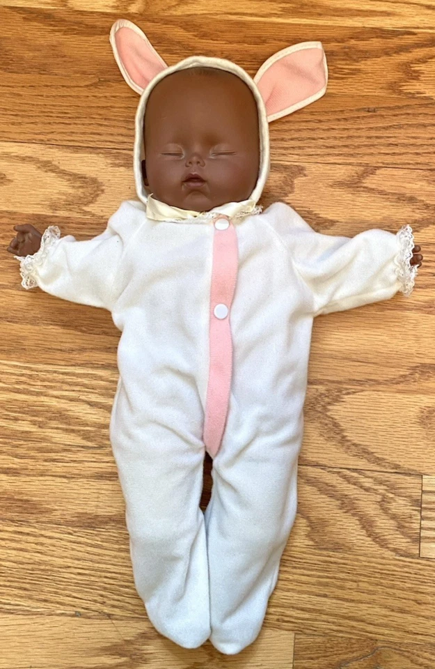 Vintage Baby Little One Hugging Loving Black Baby Doll 15" Goldberger 91691 - Image 2 of 4