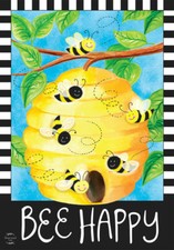 NEW GARDEN FLAG Bee Happy Bees Spring 12.5" x 18" Summer Briarwood Lane