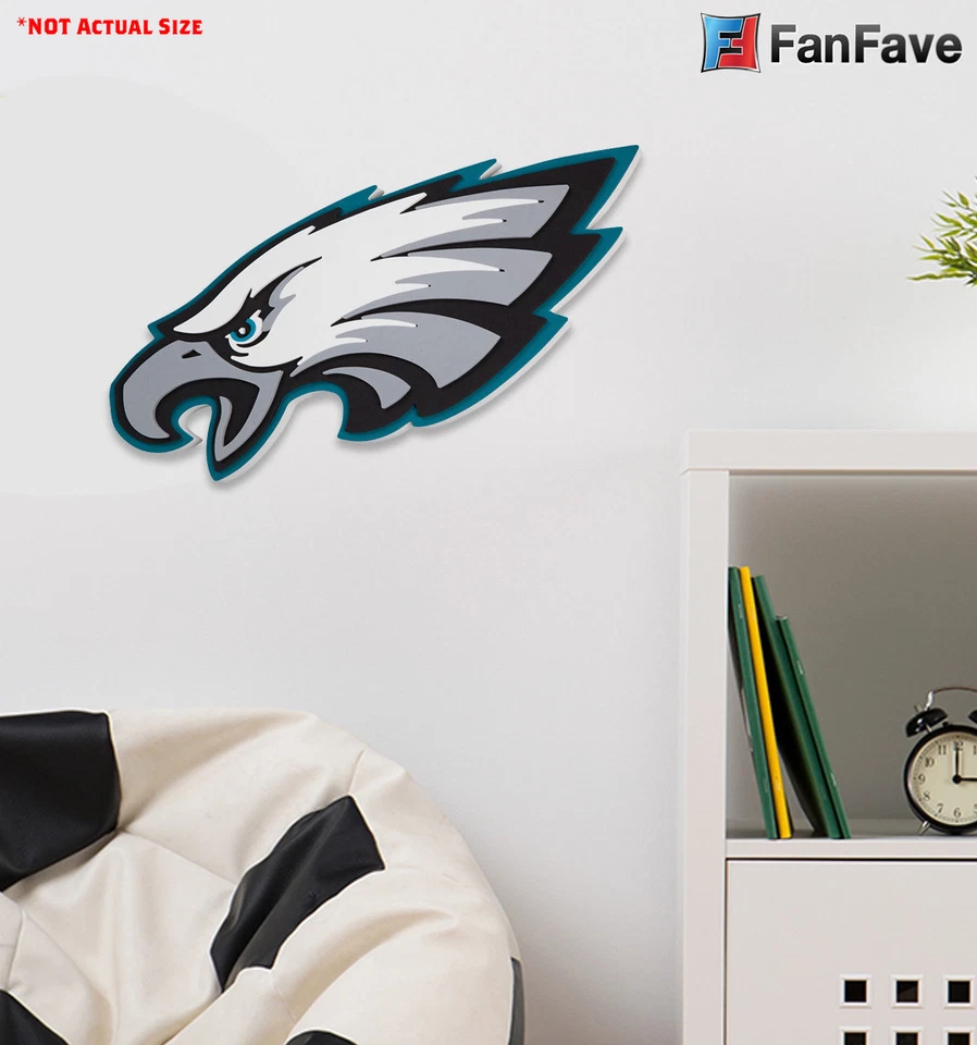 Nuevo Letrero de Pared/Sostenedor Logotipo de Espuma para Fan de la NFL Philadelphia Eagles 3D 18.9" x 12.8" Foto 3 de 3