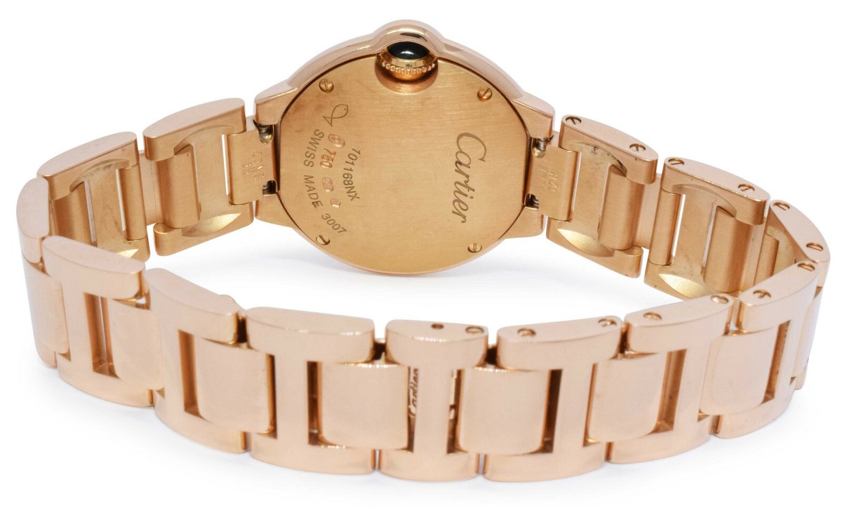 Cartier Ballon Bleu 28mm 18k Rose Gold Ladies Quartz Watch BoxBook