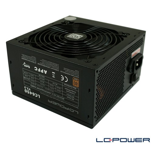 LC-Power - Netzteil LC6450 V2.3 - 450 Watt - ATX V2.3 - 2x PCIe - 80+ Bronze - Bild 2 von 9
