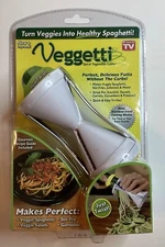 NEW VEGGETTI SPIRAL VEGETABLE CUTTER W/GOURMET RECIPE GUIDE- FACTORY SEALED