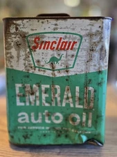 VTG Sinclair Emerald Auto Oil 2 Gallon Motor Oil Gas Can Dinosaur USA