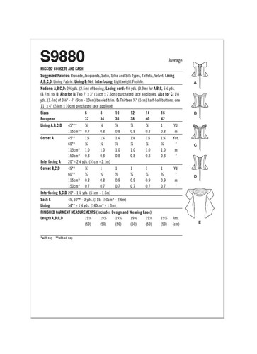 CORSET SEWING PATTERN Simplicity 9880 6-16 Miss Strapless Top Sash Costume Uncut - Picture 9 of 9