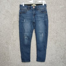 Democracy Jeans Womens 6 Blue Denim Distressed Dark Wash Ab Technology Ankle