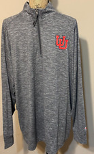 New University of Utah Utes Logo Champion 1/4 Pullover Men  s Gray F1