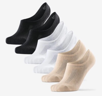 Danish Endurance unsichtbare Socken 6er-Pack beige/schwarz/weiß Damengröße 3-5