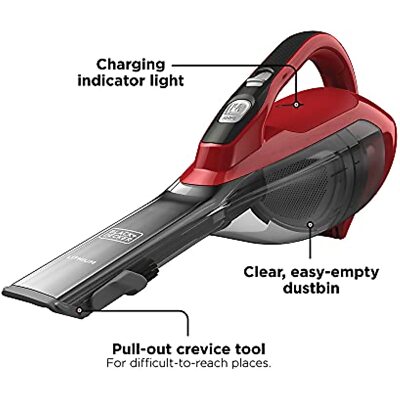 BLACK+DECKER Dustbuster Handheld Vacuum, Cordless, Chili Red