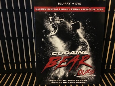 Cocaine Bear (Blu-Ray + DVD) w/slipcover Maximum Rampage Edition True Story  