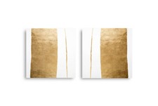 Quadro dipinto a mano su tela intelaiato Gold series22 colore oro 2-60x60