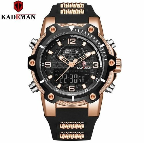 KADEMAN Luxury / Sport, World Map Dual Display (Analog / Digital) Watch - Men's - Picture 13 of 16