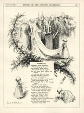 Vintage Cartoon Illustration w/ Verse - ROSEMARY (Herb & Little Girl) WEDDING