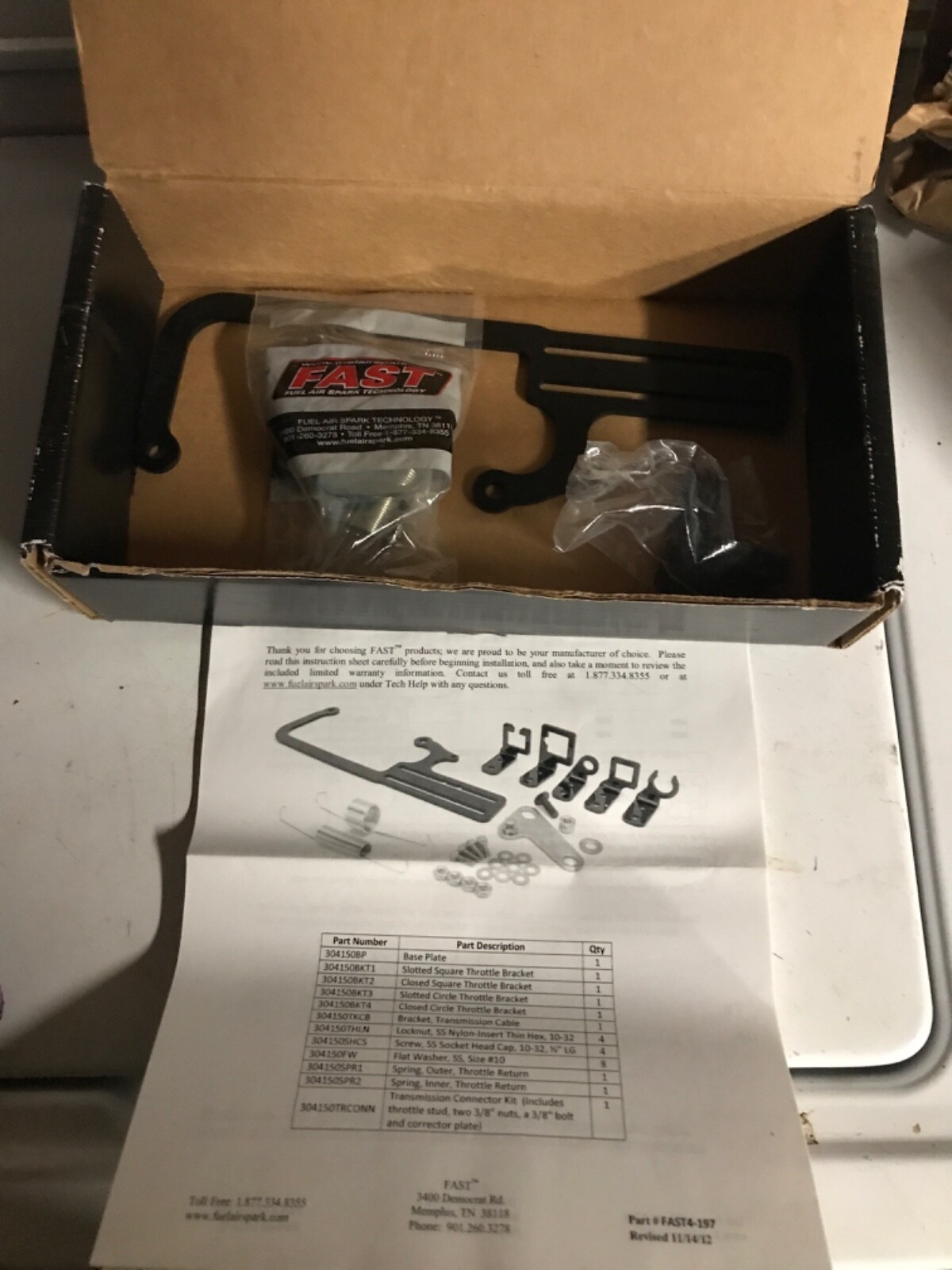 FAST EZ-EFI Throttle Cable Mount Kit 304147