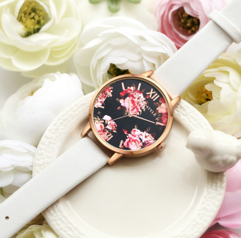 High Quality Fashion Leather Strap Rose Gold Women Watch  display picture 1
