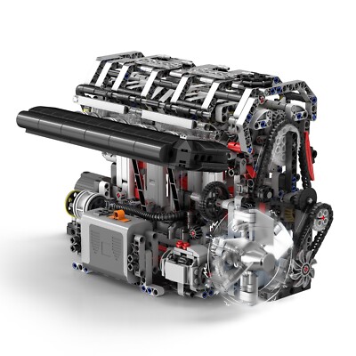 Mould King 10087 Engine 4 Zylinder Motor Bausatz Klemmbausteine Modell Spielzeug