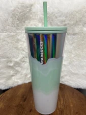Starbucks Mint Icy Wave Iridescent Venti Tumbler 24 oz Holiday 2021