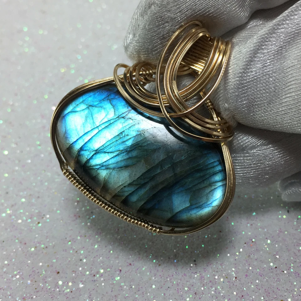 Collar Colgante Amor Labradorita Oro 14K - Joyería Llena 1G1 ZP Foto 4 de 4