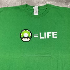 vintage 2004 NINTENDO 1UP MUSHROOM  LIFE t shirt Mens XL Y2K Super Mario Bros
