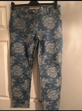 Ladies Next Floral Taper Leg Jeans 12L