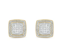 1/5 Ct Round Cut Lab-Grown Diamond Cushion Studs Earrings 14K Gold Plated