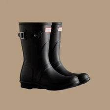 Hunter Short Rain Boots Black Waterproof NWT - Size 7 Women's