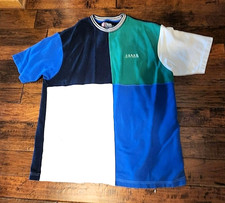 XL Chaps Ralph Lauren shirt color block crew neck 100% cotton vintage