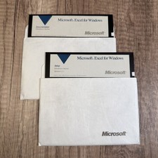 VINTAGE - Microsoft Excel for Windows 2.01 - 2 Disk 5.25  Floppy SET 1989