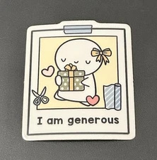 NEW The Coffee Monsterz Co. “I Am Generous” Self Affirmation Sticker TCMC